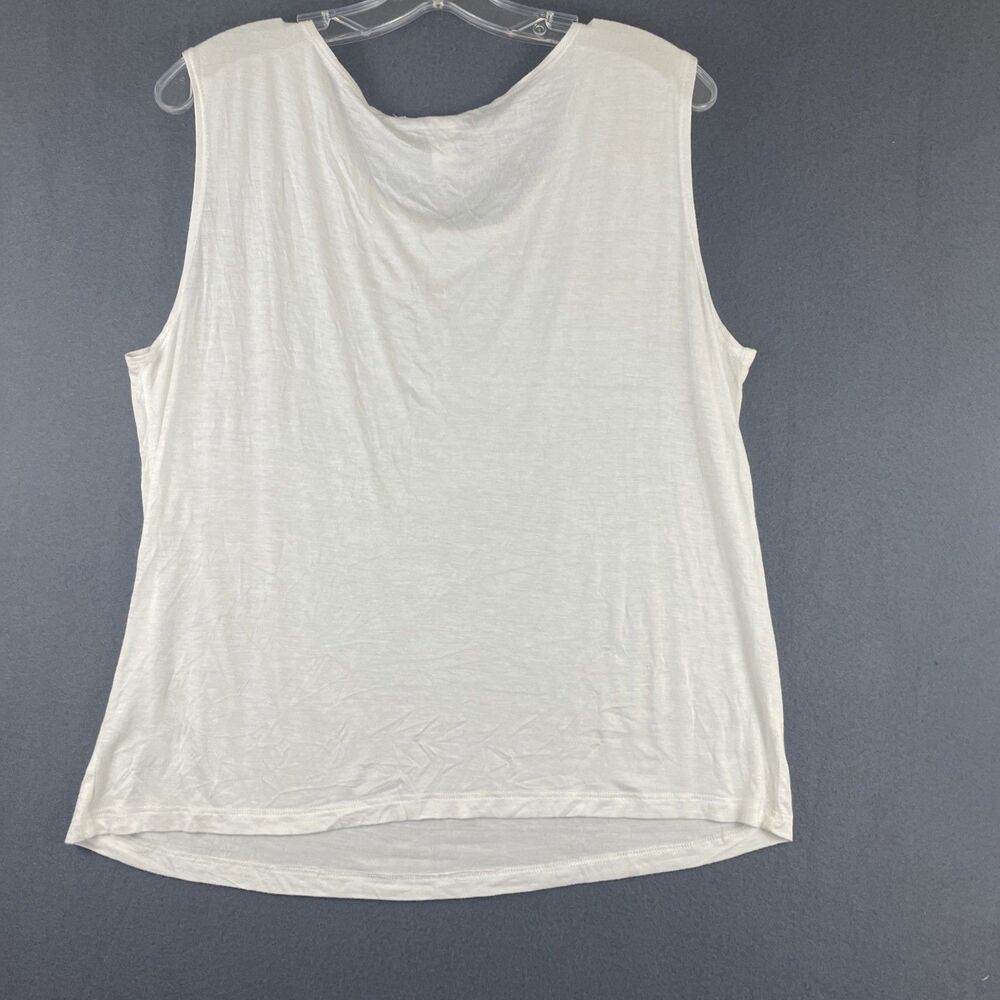90s Y2K Embroidered Tank Top Women’s XL White Sequins Bleaker & Mcdougal - Picture 6 of 6